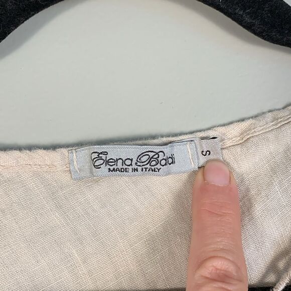 Elena Baldi linen sleeveless blouse with lace detailing size woman’s small - Picture 5 of 8